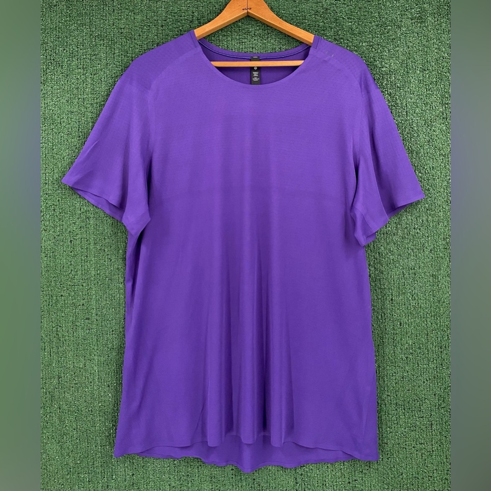 Lululemon Fast and Free Petrol Purple Performance Short Sleeve Shirt Mens Large